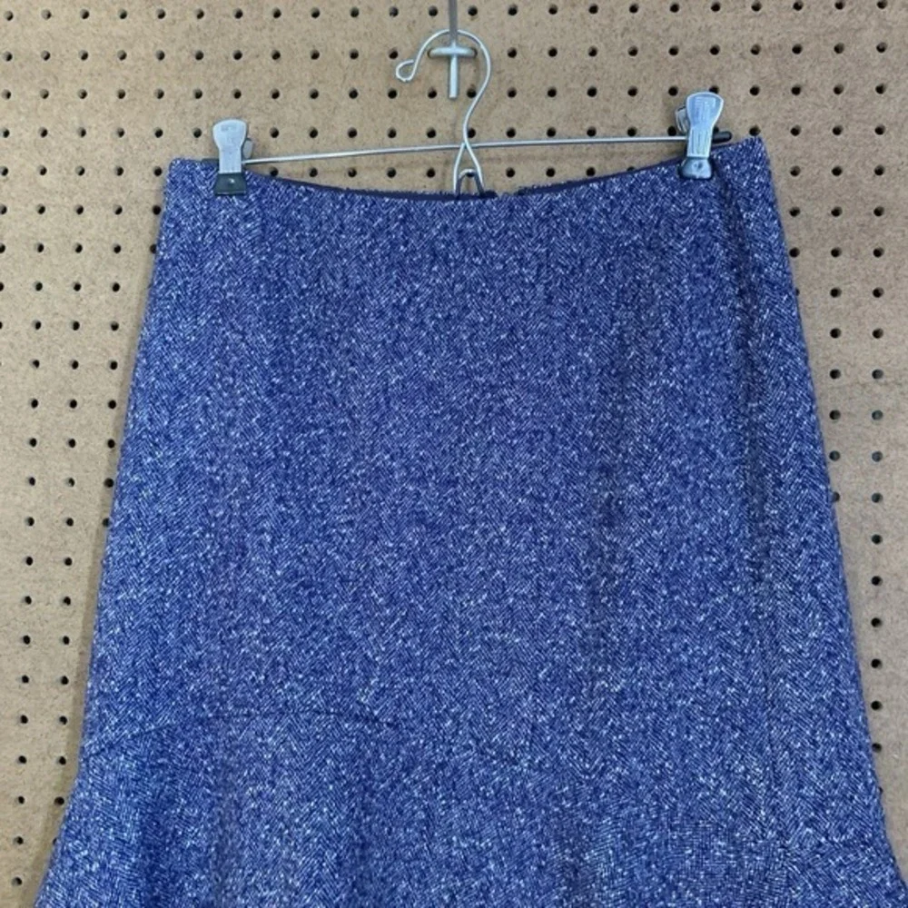 Ann Taylor Trumpet Skirt Wool Midi Knee Length Chenille Tweed Purple‎ Academia 8